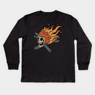 Rider and Fire Kids Long Sleeve T-Shirt